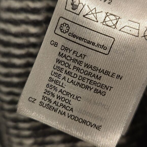 Wool alpaca sweater cardigan top open, fringe small or medium fit cream black - Picture 8 of 16